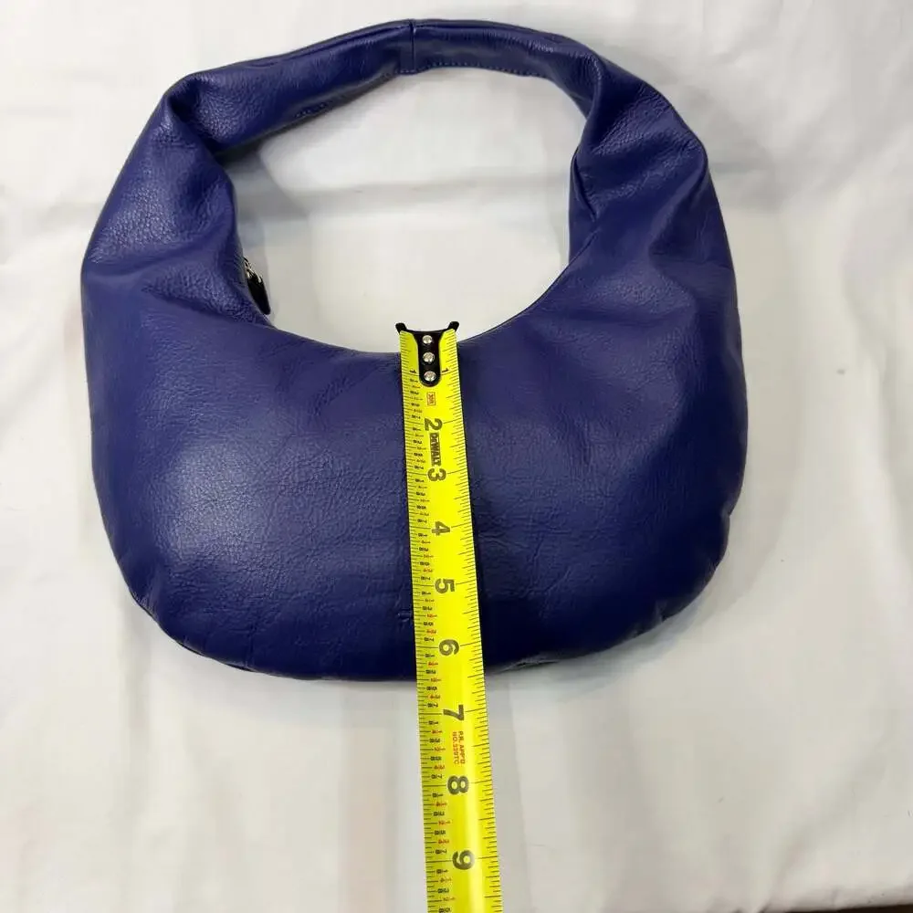 Fred Segal Blue Pebbled Leather Hobo Shoulder Bag Handbag
